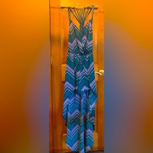 Green with tribal print romper